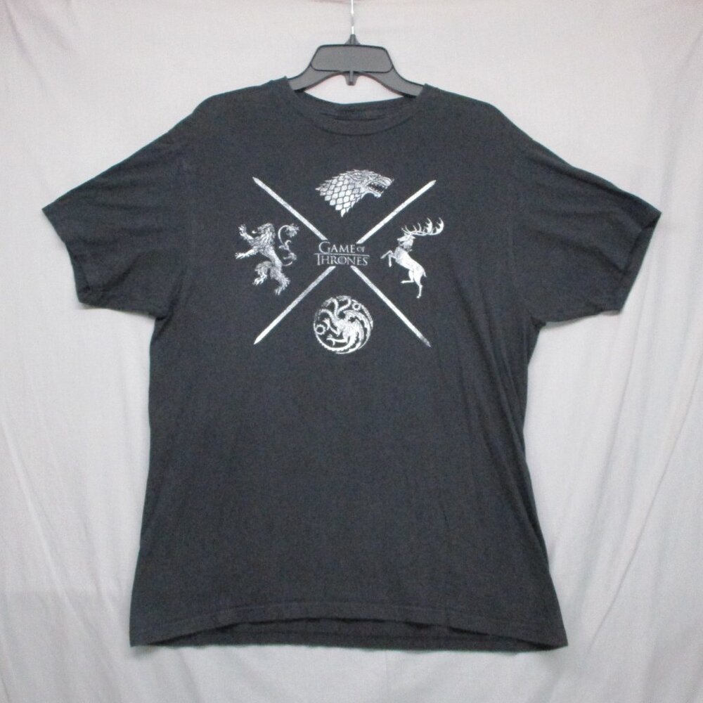 Game Of Thrones Graphic Print T-Shirt Black Men Size |‎ L
